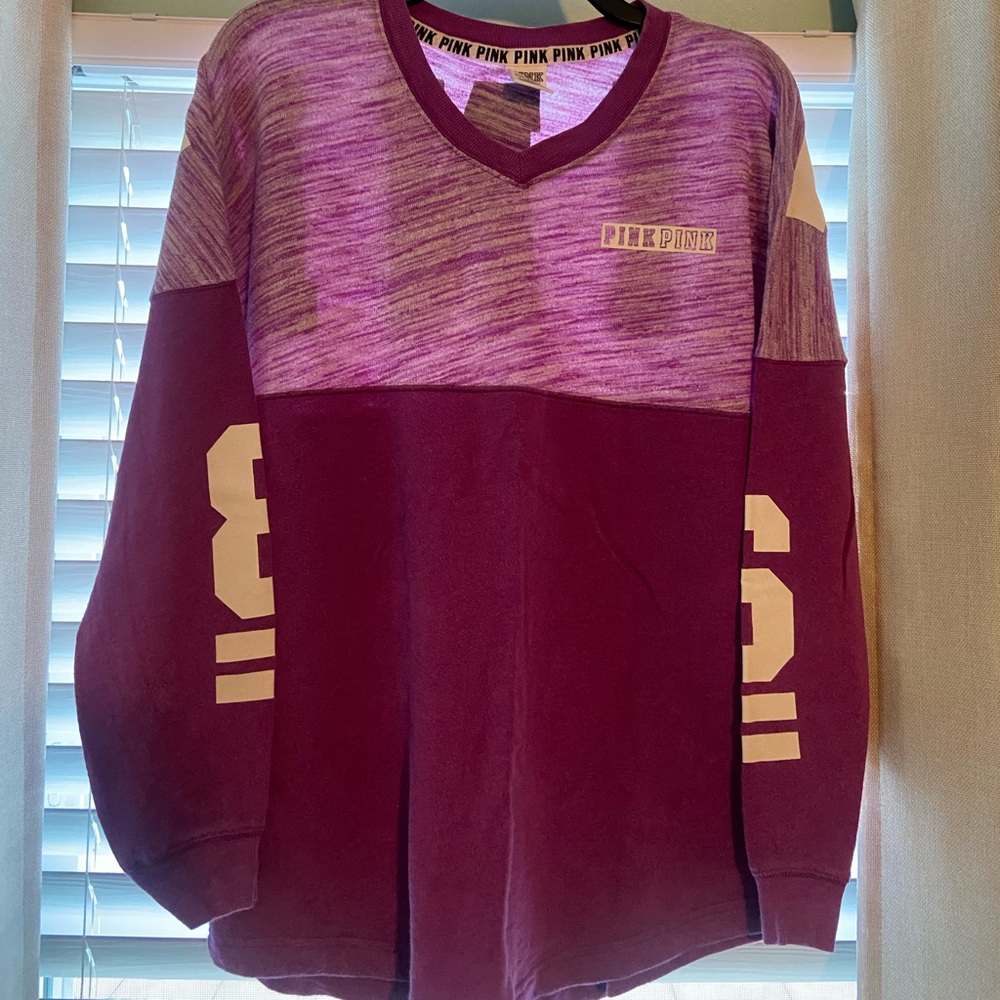Victorias Secret Pink Magenta Long Sleeve Sweater Jersey Size Small
